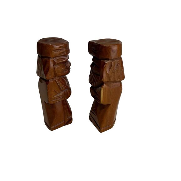 AINU Wood Statue Japanese Doll Folk Hokkaido Figure Hand Carved size 7 inches - Picture 2 of 10